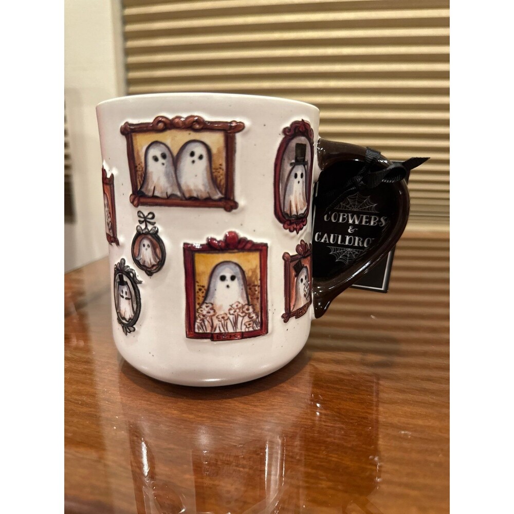 NEW Cobwebs & Cauldrons Halloween Ghost and Books Mugs Set of 3 - Picture 6 of 7